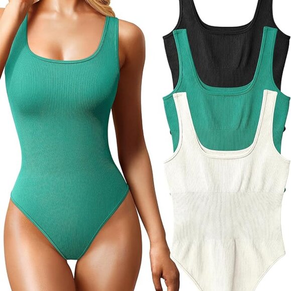 Neutral Ribbed Bodysuit – Tan/Cream - Picture 5 of 5